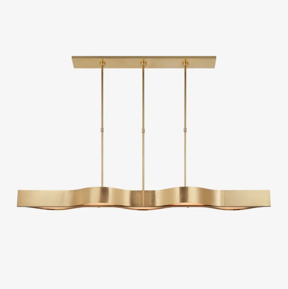 Chandeliers<Kelly Wearstler avant linear pendant - brass BRASSWITHFROSTEDGLASS