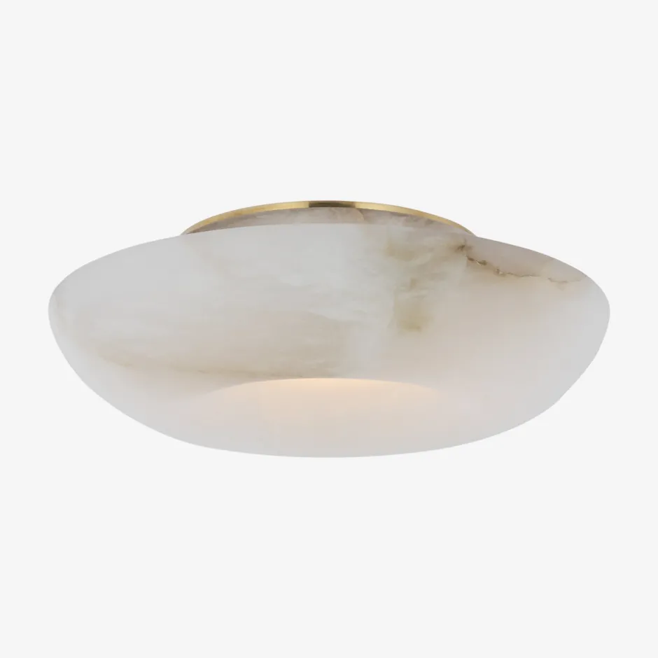 Flush Mounts<Kelly Wearstler cappello 10" flush mount ALABASTERANDANTIQUE-BURNISHEDBRASS