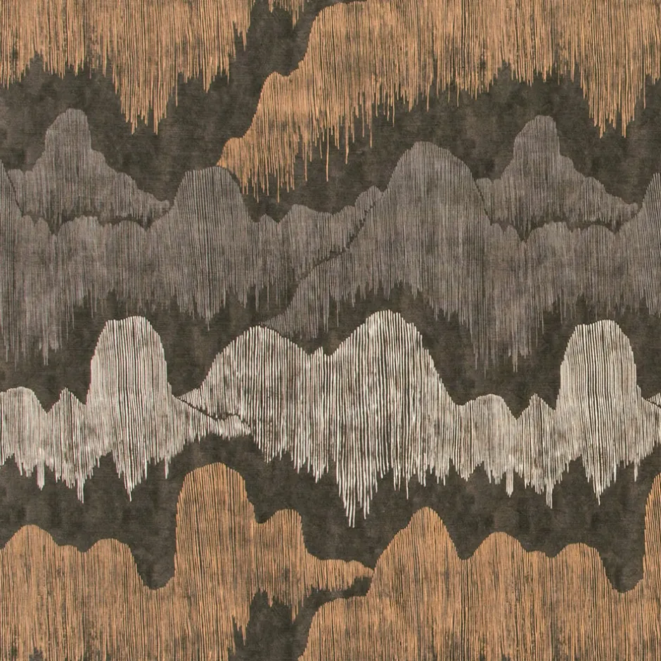 Fabrics<Kelly Wearstler cascadia fabric NOIR