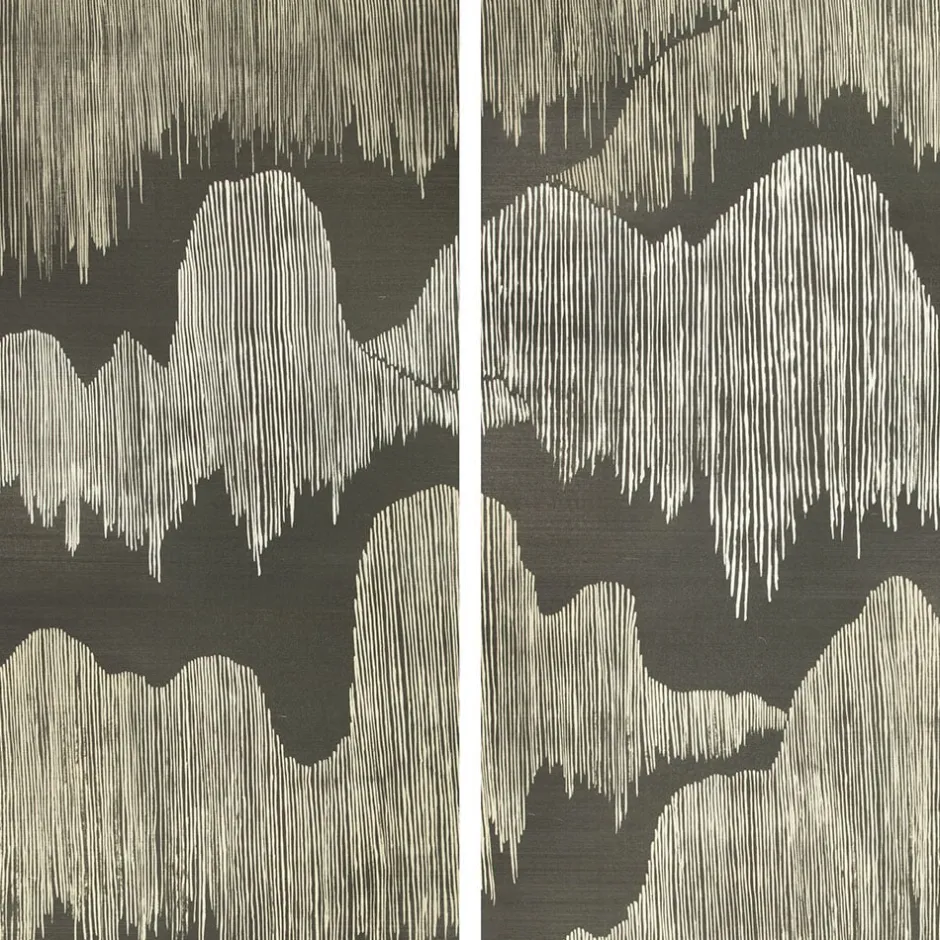 Wallcoverings<Kelly Wearstler cascadia wallpaper NOIR