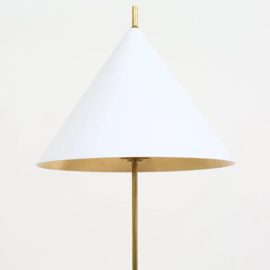 Table<Kelly Wearstler cleo accent lamp BRASSW/WHITEGLASS