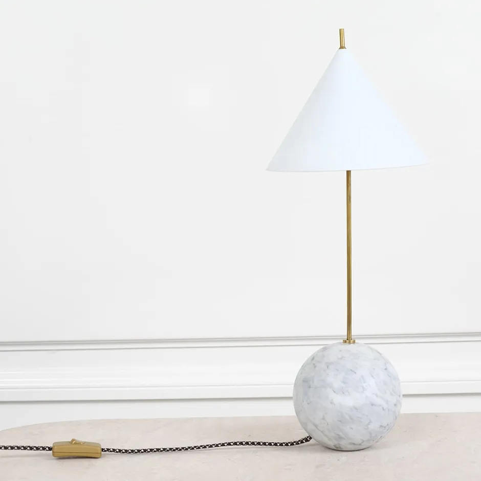 Table<Kelly Wearstler cleo accent lamp BRASSW/WHITEGLASS