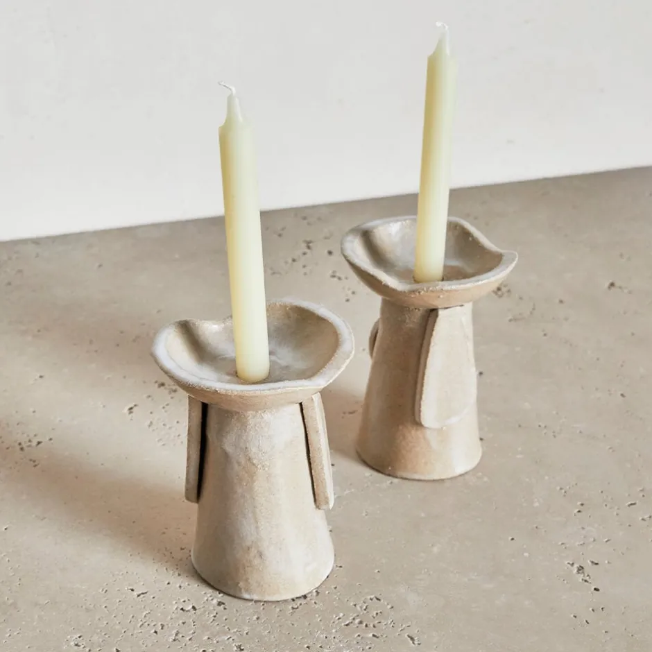 Objects<Kelly Wearstler coupe candle holders FROSTEDFLAX