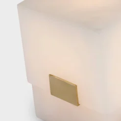 Table|Portables<Kelly Wearstler covet 6" rechargeable accent lamp ALABASTERANDANTIQUE-BURNISHEDBRASS