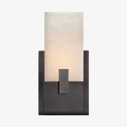 Wall<Kelly Wearstler covet short clip bath sconce BRONZEW/ALABASTER