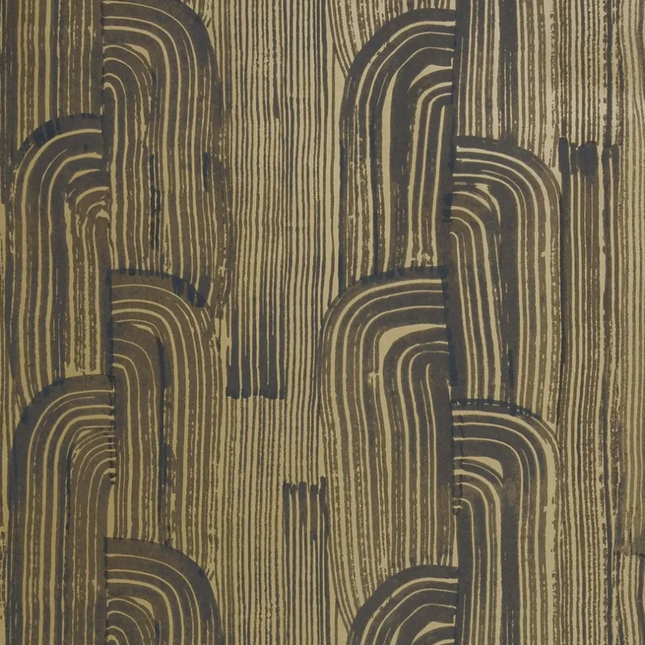 Wallcoverings<Kelly Wearstler crescent wallpaper - ebony gold EBONYGOLD