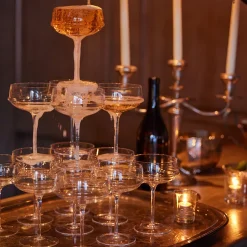 Entertaining|Dune Collection<Kelly Wearstler dune champagne coupe, set of 4 GLASS