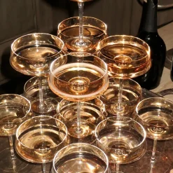 Entertaining|Dune Collection<Kelly Wearstler dune champagne coupe, set of 4 GLASS