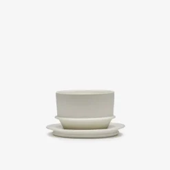 Dune Collection|Drinkware<Kelly Wearstler dune coffee cup & saucer, set of 4 ALABASTER