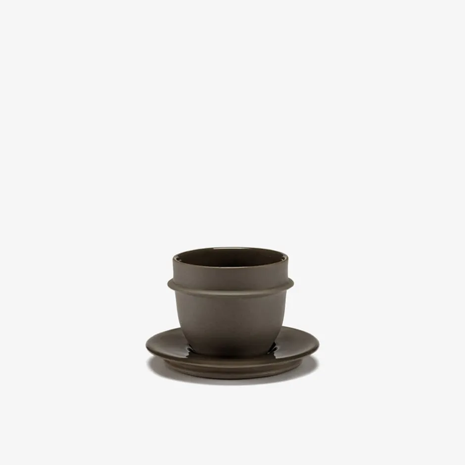 Dune Collection|Drinkware<Kelly Wearstler dune espresso cup & saucer, set of 4 SLATE