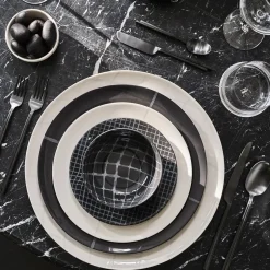 Dune Collection|Flatware<Kelly Wearstler dune flatware, 24 pc set BLACK