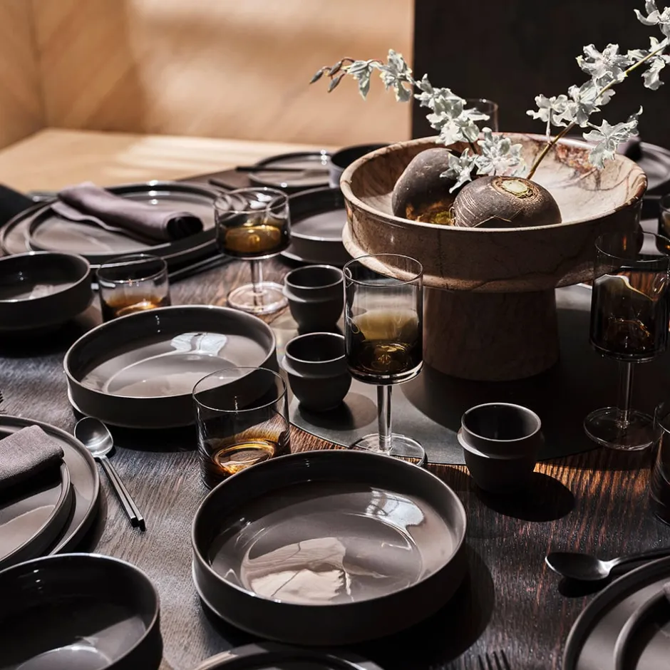 Dune Collection|Dinnerware<Kelly Wearstler dune raised bowl SLATE