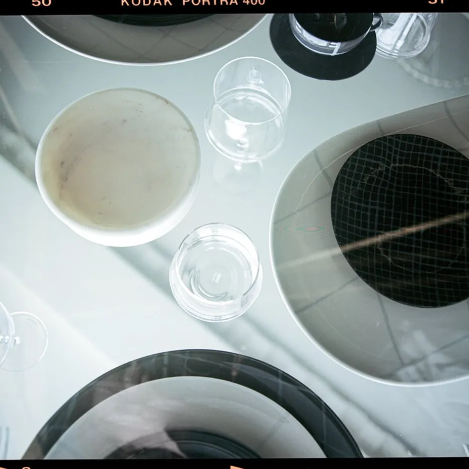 Dune Collection|Serveware<Kelly Wearstler dune stone bowl small MINERALWHITE