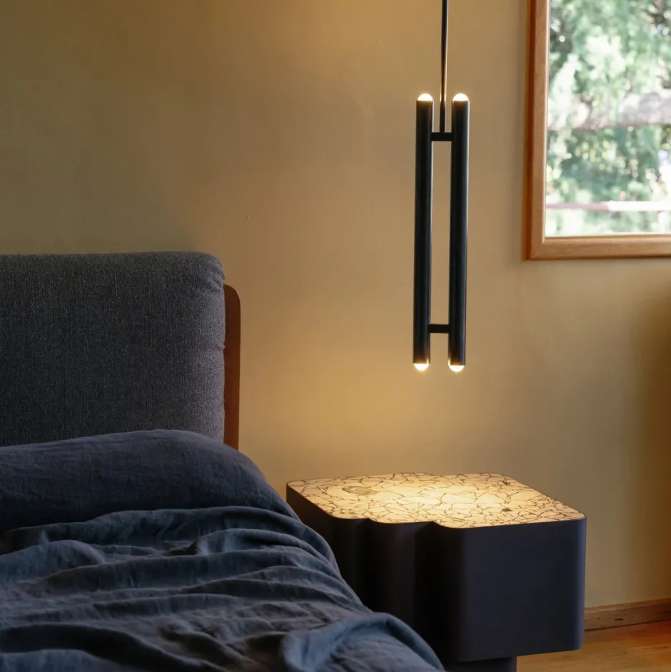 Pendants<Kelly Wearstler ebell 2 light pendant DARKBRONZE