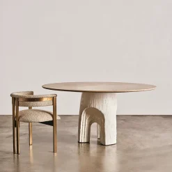 Dining Tables<Kelly Wearstler echo dining table WHITEGESSOWITHCOULMIERLIMESTONE