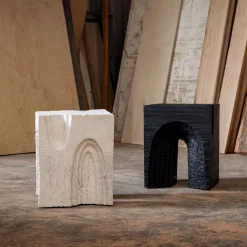 Side Tables|Ottomans & Stools<Kelly Wearstler echo stool EBONIZEDDOUGLASFIR