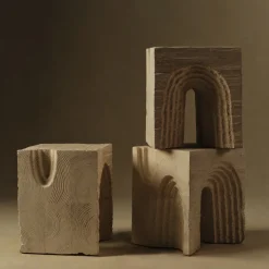 Side Tables<Kelly Wearstler echo stool WHITEGESSO