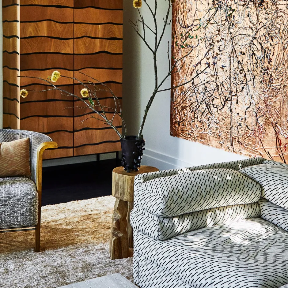 Fabrics<Kelly Wearstler esker weave EBONYONIVORY