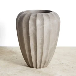 Vases<Kelly Wearstler fluted large vase LIGHTSMOKE