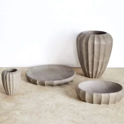 Vases<Kelly Wearstler fluted large vase LIGHTSMOKE