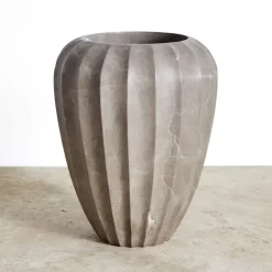 Vases<Kelly Wearstler fluted large vase LIGHTSMOKE