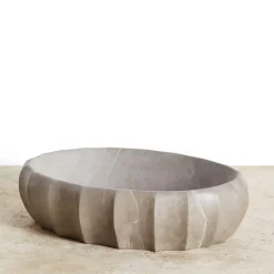 Bowls<Kelly Wearstler fluted oval bowl LIGHTSMOKE