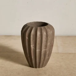 Entertaining|Vases<Kelly Wearstler fluted small vase LIGHTSMOKE
