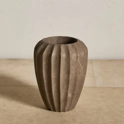 Entertaining|Vases<Kelly Wearstler fluted small vase LIGHTSMOKE