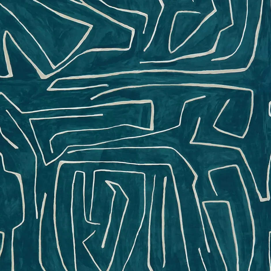 Fabrics<Kelly Wearstler graffito fabric -yard TEALPEARL