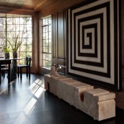 Benches|Consoles & Storage<Kelly Wearstler hume modular stone bench TRAVERTINE