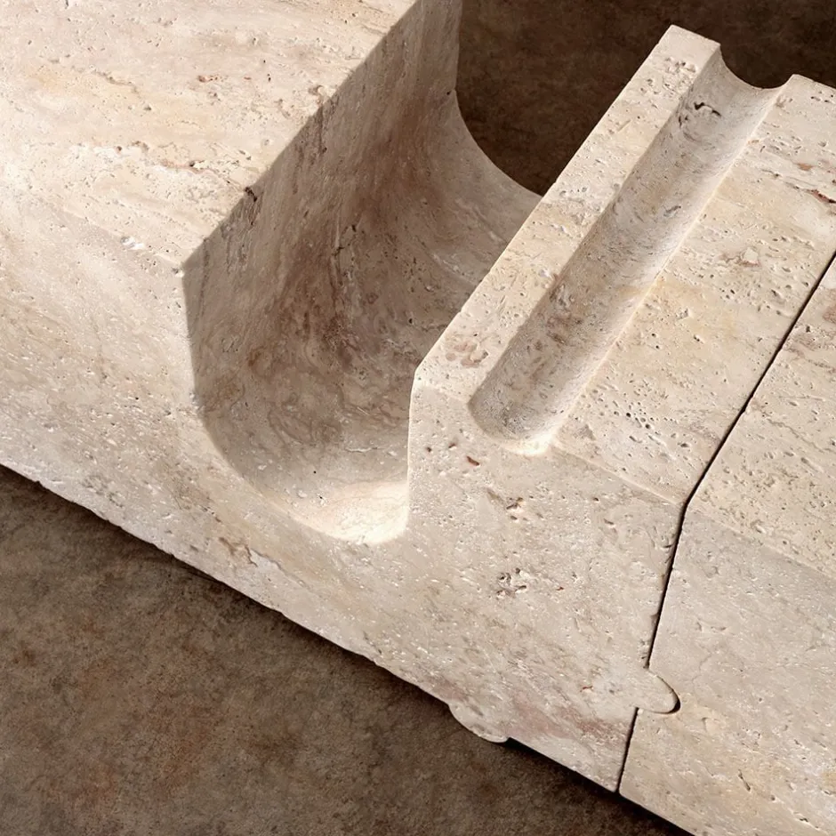 Benches|Consoles & Storage<Kelly Wearstler hume modular stone bench TRAVERTINE