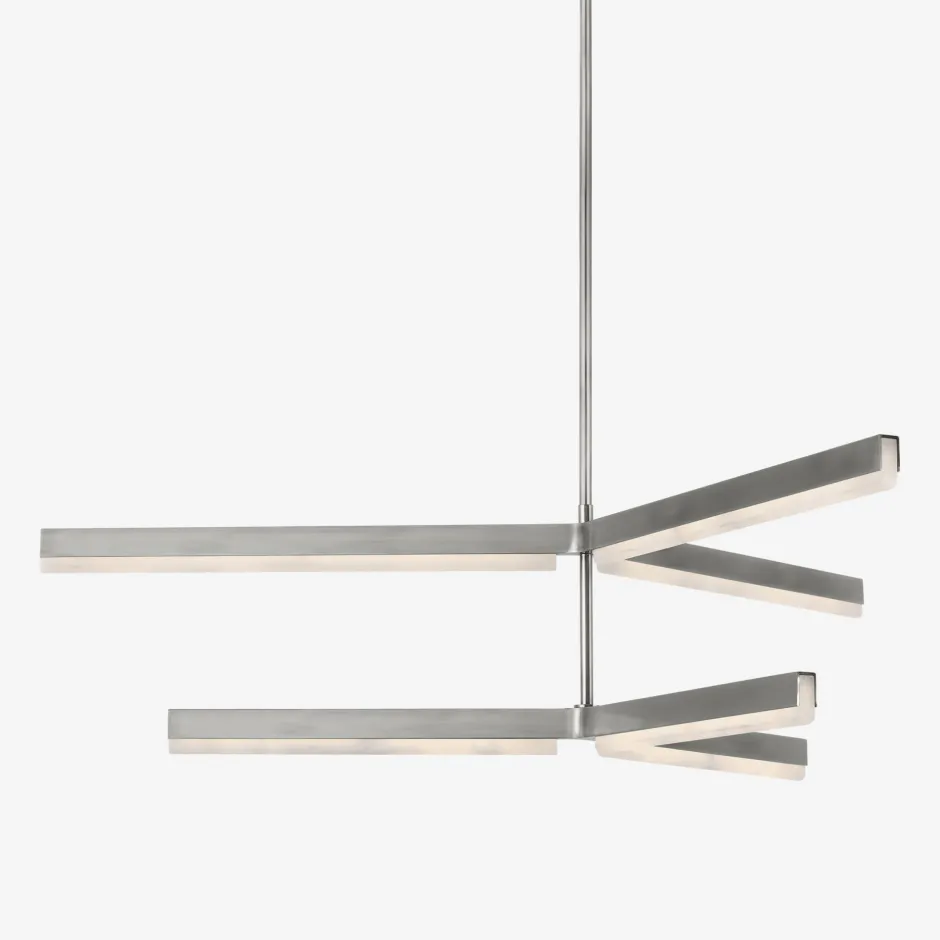 Chandeliers<Kelly Wearstler linea 56" two tier chandelier ANTIQUENICKEL