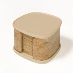 Entertaining<Kelly Wearstler maris marble coaster set GIALLOREALE