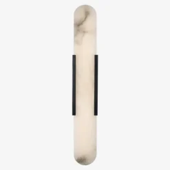 Wall<Kelly Wearstler melange 28" elongated sconce BRONZEW/ALABASTER