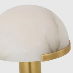 Table|Portables<Kelly Wearstler melange 8" rechargeable accent lamp ANTIQUE-BURNISHEDBRASSWITHALABASTER