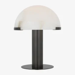 Table|Portables<Kelly Wearstler melange 12" rechargeable table lamp BRONZEWITHALABASTER