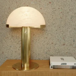 Table<Kelly Wearstler melange desk lamp - brass w/ alabaster BURNISHEDBRASSWITHALABASTERSHADE