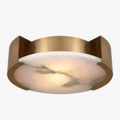 Flush Mounts<Kelly Wearstler melange large flush mount lamp BURNISHEDBRASSWITHALABASTER