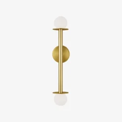 Wall<Kelly Wearstler nodes double sconce BURNISHEDBRASS