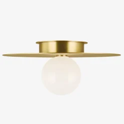 Flush Mounts<Kelly Wearstler nodes large flush mount BURNISHEDBRASS