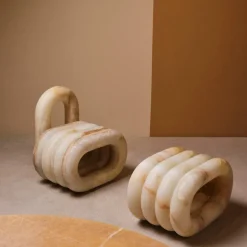 Ottomans & Stools<Kelly Wearstler nudo stool WHITEONYX