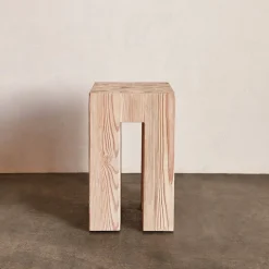 Side Tables<Kelly Wearstler piru plinth SANDBLASTEDBLEACHEDDOUGLASFIR