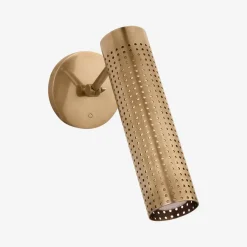 Wall<Kelly Wearstler precision 12" articulating sconce ANTIQUEBURNISHEDBRASSWITHWHITEGLASS