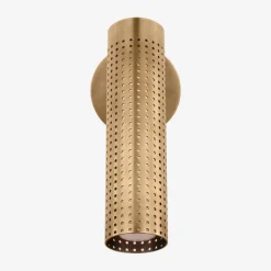 Wall<Kelly Wearstler precision 12" articulating sconce ANTIQUEBURNISHEDBRASSWITHWHITEGLASS