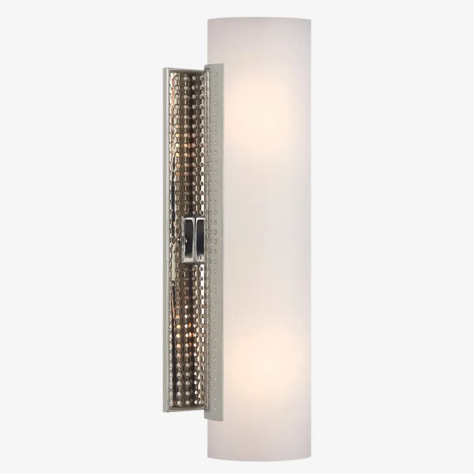 Wall<Kelly Wearstler precision cylinder sconce - polished nickel POLISHEDNICKELWITHWHITEGLASS