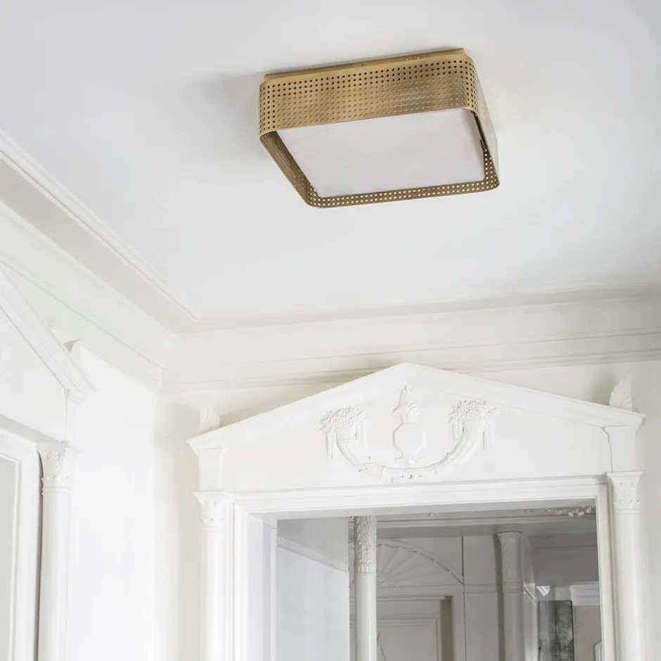 Flush Mounts<Kelly Wearstler precision large flush mount - bronze BRONZEWITHCLOUDEDGLASS