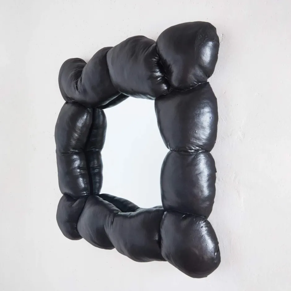 Mirrors<Kelly Wearstler puffy mirror INKYBLACK