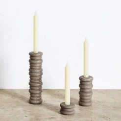 Objects<Kelly Wearstler rippled large candle holder LIGHTSMOKE