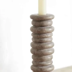 Objects<Kelly Wearstler rippled large candle holder LIGHTSMOKE