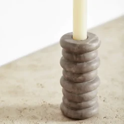 Objects<Kelly Wearstler rippled medium candle holder LIGHTSMOKE